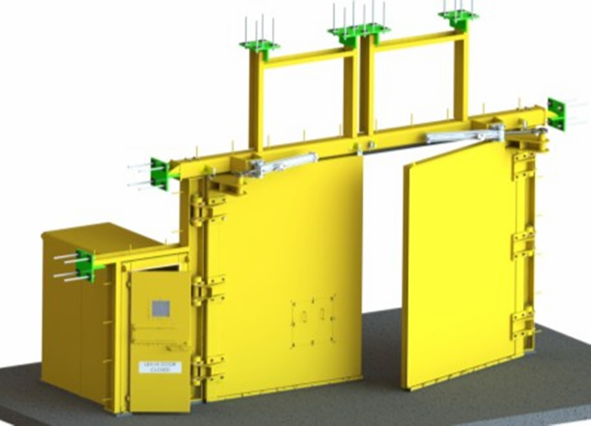 Sistema de bloqueo de aire de control PLC hidráulico/puerta de ventilación con nuevo diseño para mina profunda